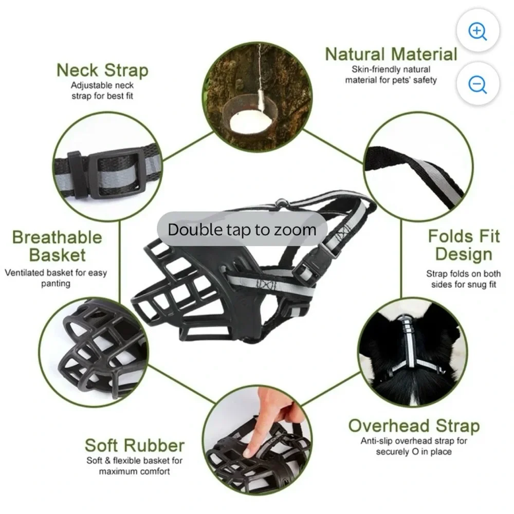 NIB Ameitech Soft Basket Dog Muzzle - Black - Size 4